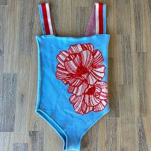 Farm Rio baby blue knitted body suit